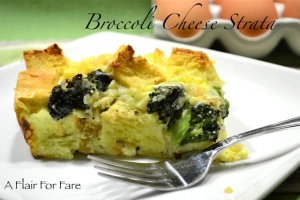 Broccoli Strata closeup piece