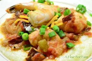 shrimp and grits close up