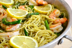 Pesto Pasta Shrimp and Asparagus2