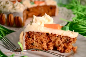 Cut carrot cake