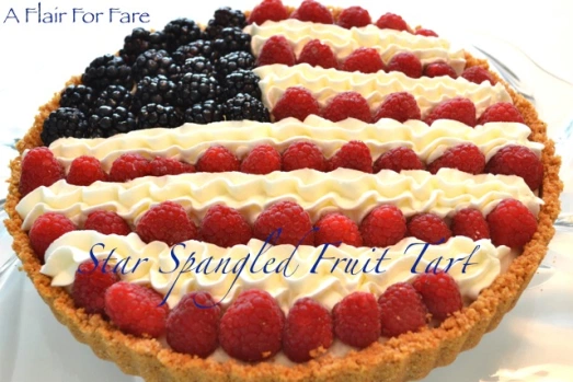 Red White and Blue Fruit Tart