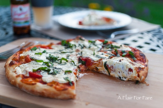 pizza on the grill