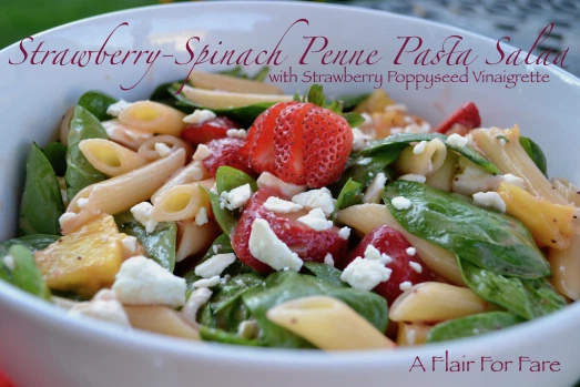Strawberry Spinach Pasta salad 1