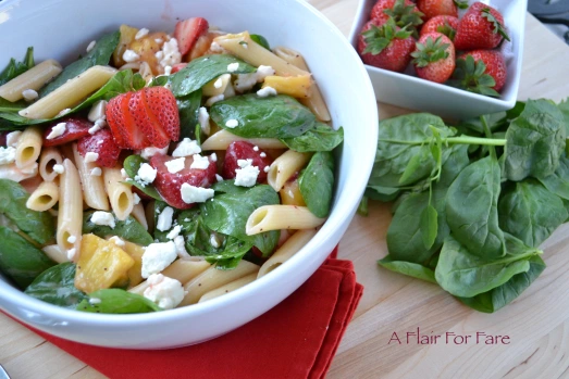 Strawberry Spinach Pasta Salad2