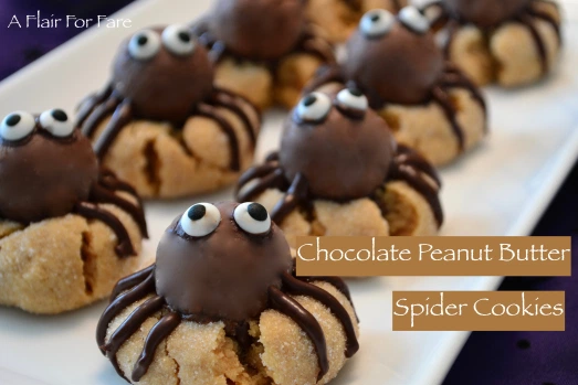 Chocolate Peanut Butter Spider Cookies